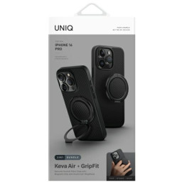 UNIQ Keva Air dėklas, skirtas iPhone 16 Pro 6.3" su MagSafe – juodas