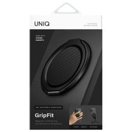 UNIQ Gripfit 360 magnetinis laikiklis ir atramėlė „MagSafe“ – juodas