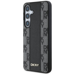 DKNY odinis languoto rašto „MagSafe“ dėklas, skirtas „Samsung Galaxy S25“, juodas