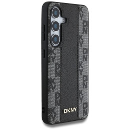 DKNY odinis languoto rašto „MagSafe“ dėklas, skirtas „Samsung Galaxy S25“, juodas