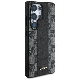 DKNY odinis languoto rašto „MagSafe“ dėklas, skirtas „Samsung Galaxy S25 Ultra“, juodas