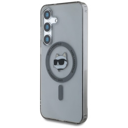 Karl Lagerfeld „Button Choupette Head“ spausdinto logotipo „MagSafe“ dėklas „Samsung Galaxy S25“ juodas