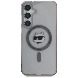 Karl Lagerfeld „Button Choupette Head“ spausdinto logotipo „MagSafe“ dėklas „Samsung Galaxy S25“ juodas