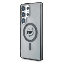 Karl Lagerfeld „Button Choupette Head“ spausdinto logotipo „MagSafe“ dėklas „Samsung Galaxy S25 Ultra“ juodas