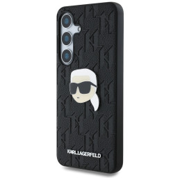 Karl Lagerfeld odinis monograminis segtukas Karl Head dėklas Samsung Galaxy S25 Plus juodas