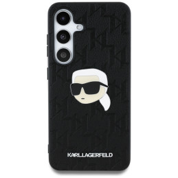 Karl Lagerfeld odinis monograminis segtukas Karl Head dėklas Samsung Galaxy S25 Plus juodas