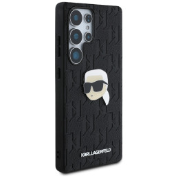 Karl Lagerfeld odinis monograminis segtukas su Karl Head logotipu, Samsung Galaxy S25 Ultra, juodas