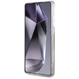 Karl Lagerfeld dėklas su cirkoniais ir Karlo galvos logotipu Samsung Galaxy S25 Ultra, skaidrus