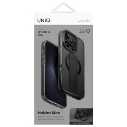 UNIQ „Heldro Max“ dėklas, skirtas „iPhone 16 Pro 6.3“ su „MagSafe“ – juodas