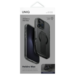 UNIQ „Heldro Max“ dėklas, skirtas „iPhone 16 Pro Max 6.9“ su „MagSafe“ – juodas