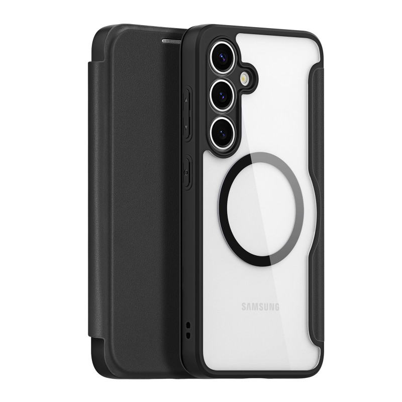 „Dux Ducis Skin X Pro“ dėklas, skirtas „Samsung Galaxy S25“, su „MagSafe“ ir dėklu – juodas