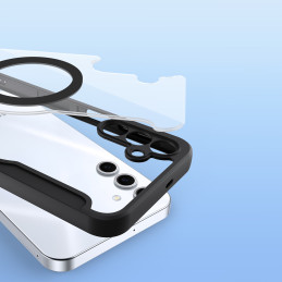 „Dux Ducis Skin X Pro“ dėklas, skirtas „Samsung Galaxy S25“, su „MagSafe“ ir dėklu – juodas