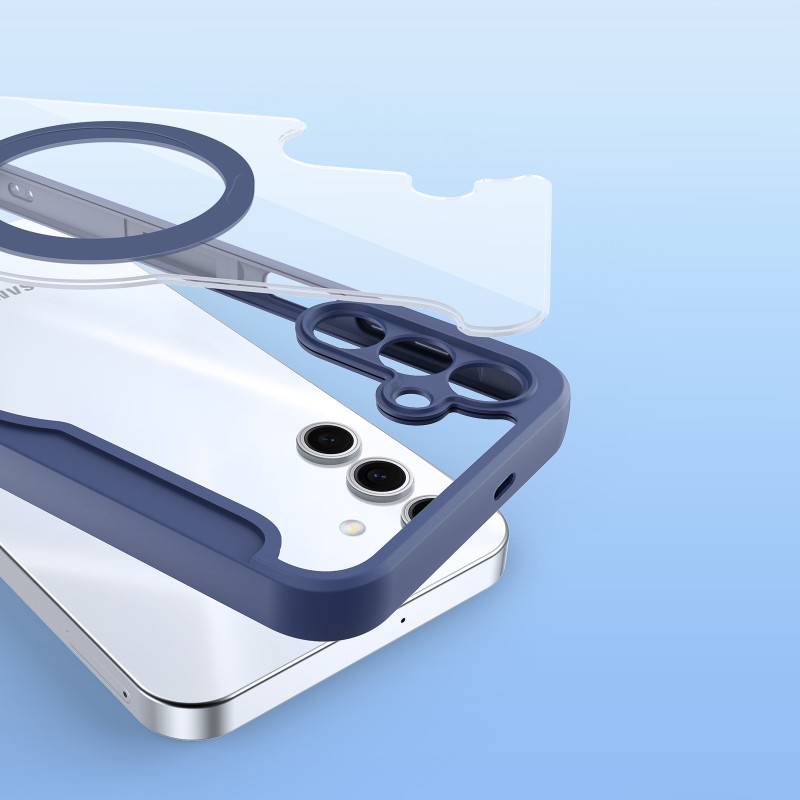 „Dux Ducis Skin X Pro“ dėklas, skirtas „Samsung Galaxy S25“ su „MagSafe“ ir dėklu – mėlynas