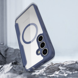 „Dux Ducis Skin X Pro“ dėklas, skirtas „Samsung Galaxy S25“ su „MagSafe“ ir dėklu – mėlynas