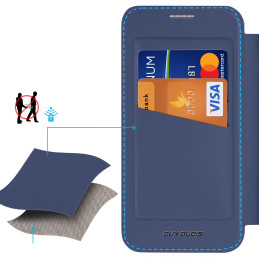 „Dux Ducis Skin X Pro“ dėklas, skirtas „Samsung Galaxy S25“ su „MagSafe“ ir dėklu – mėlynas