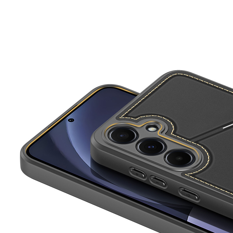 „Dux Ducis Rafi II“ dėklas, skirtas „Samsung Galaxy S25+“, su stovu ir dėklu – juodas