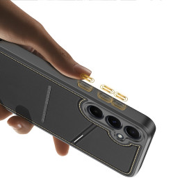 „Dux Ducis Rafi II“ dėklas, skirtas „Samsung Galaxy S25+“, su stovu ir dėklu – juodas