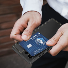 „Dux Ducis Rafi II“ dėklas, skirtas „Samsung Galaxy S25 Ultra“, su stovu ir dėklu – juodas