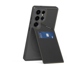 „Dux Ducis Rafi II“ dėklas, skirtas „Samsung Galaxy S25 Ultra“, su stovu ir dėklu – juodas