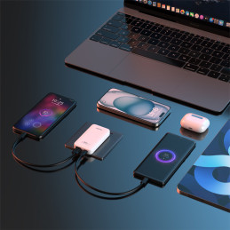 „GaN Dudao A65Q 65W“ USB-A / USB-C PD itin plonas kelioninis sieninis įkroviklis, skirtas ES / JAV – baltas