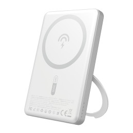 „Dudao K28S 20W PD 5000mAh“ išorinė baterija su „MagSafe“ ir stovu – sidabrinė