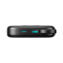 „Joyroom JR-PBF17“ 22,5 W 10000 mAh išorinė baterija su įmontuotu USB-C laidu + 0,25 cm USB-C laidu - juoda