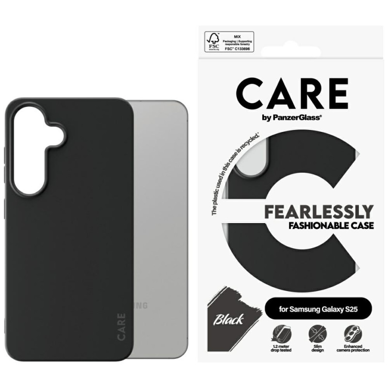 „CARE by PanzerGlass“ madingas dėklas, skirtas „Samsung Galaxy S25“ – juodas