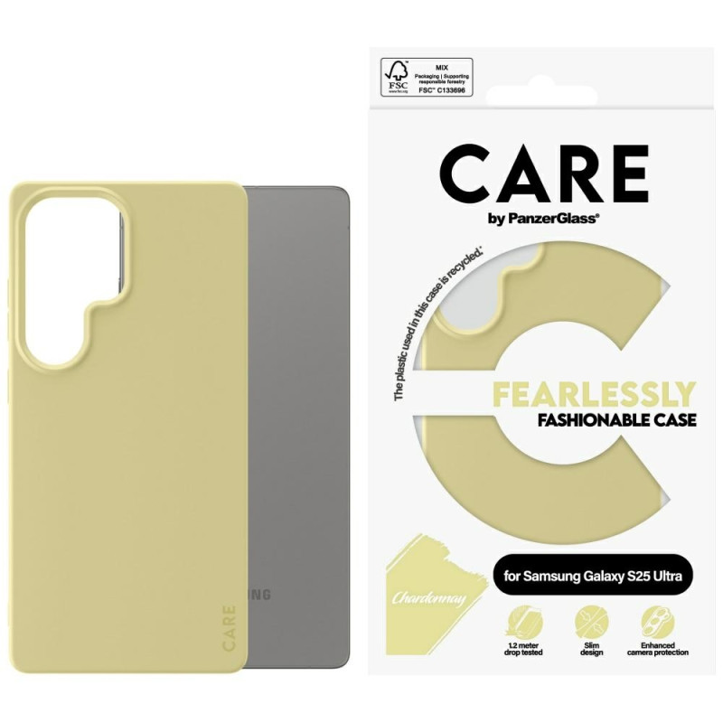 „CARE by PanzerGlass“ madingas dėklas, skirtas „Samsung Galaxy S25 Ultra“ – geltonas
