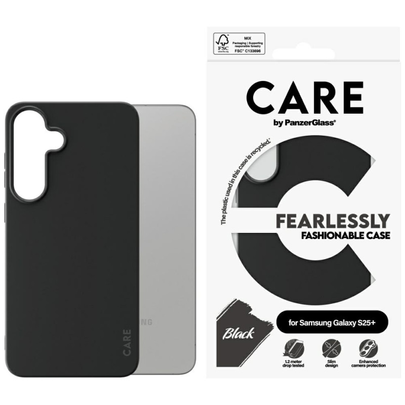 „CARE by PanzerGlass“ madingas dėklas, skirtas „Samsung Galaxy S25+“ – juodas