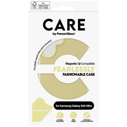 „CARE by PanzerGlass Fashion QI“ dėklas, skirtas „Samsung Galaxy S25 Ultra“ – geltonas