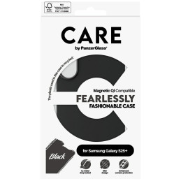 „CARE by PanzerGlass“ madingas QI dėklas, skirtas „Samsung Galaxy S25+“ – juodas