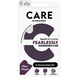 „CARE by PanzerGlass“ madingas QI dėklas, skirtas „Samsung Galaxy S25+“ – violetinis