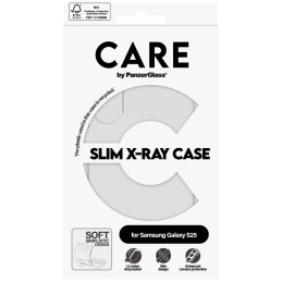 „CARE by PanzerGlass“ madingas rentgeno dėklas, skirtas „Samsung Galaxy S25“ – skaidrus