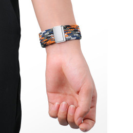 Medžiaginė apyrankė laikrodžiui 9 / 8 / 7 / 6 / SE / 5 / 4 / 3 / 2 (41 mm / 40 mm / 38 mm) Pinti audinio apyrankė, oranž...