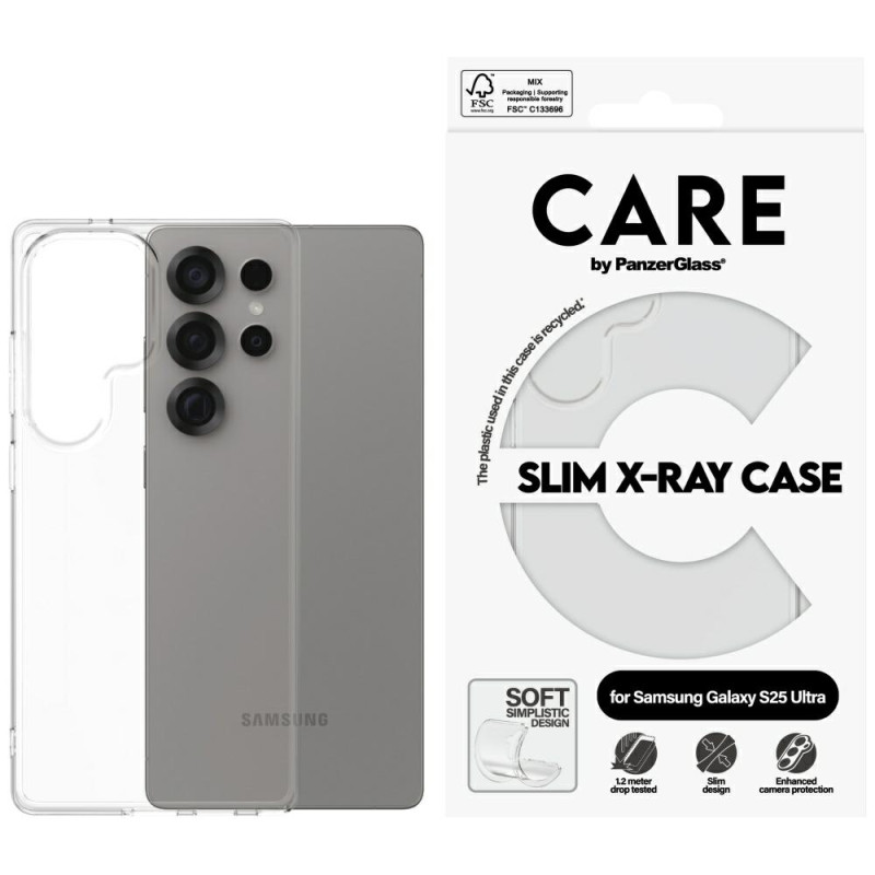 „CARE by PanzerGlass“ madingas rentgeno dėklas, skirtas „Samsung Galaxy S25 Ultra“ – skaidrus