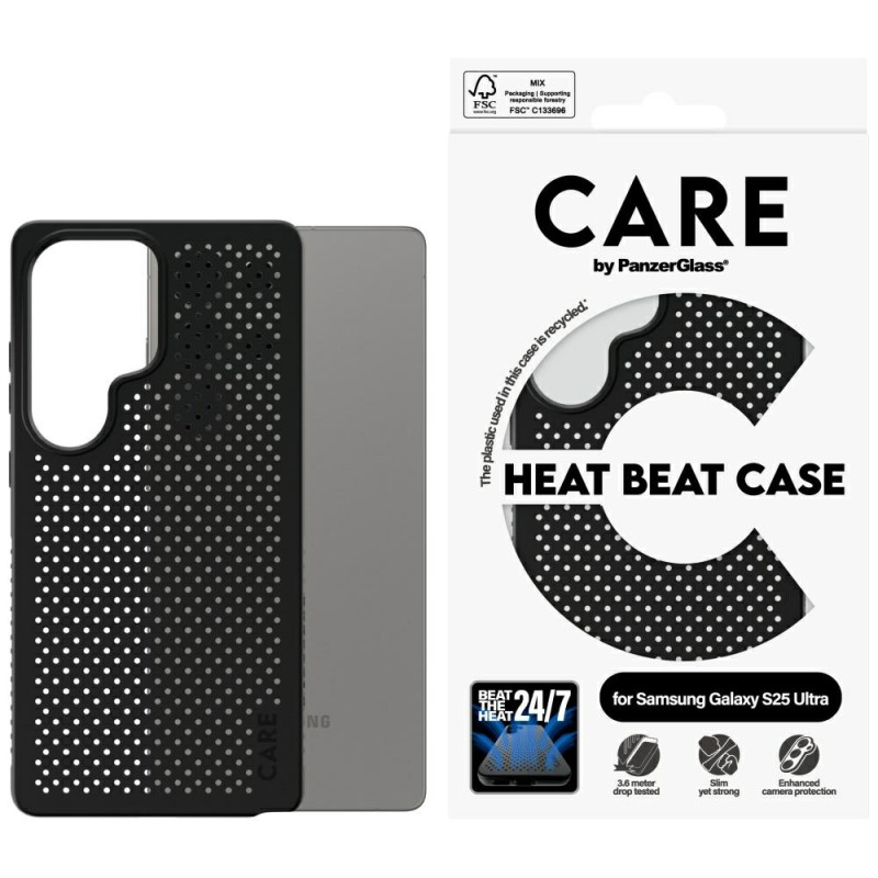 „CARE by PanzerGlass“ „Heat Beat“ dėklas, skirtas „Samsung Galaxy S25 Ultra“ – juodas