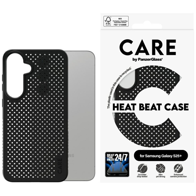 „CARE by PanzerGlass“ „Heat Beat“ dėklas, skirtas „Samsung Galaxy S25+“ – juodas