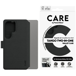 „CARE by PanzerGlass Feature Tango 2in1“ piniginės dėklas, skirtas „Samsung Galaxy S25 Ultra“ – juodas