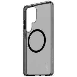 „CARE by PanzerGlass Flagship Urban Combat“ juodas QI dėklas, skirtas „Samsung Galaxy S25 Ultra“ – pusiau permatomas dūm...