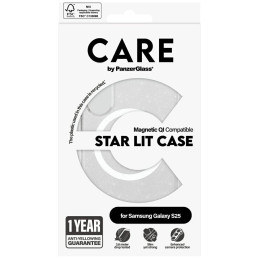 „CARE by PanzerGlass Flagship Urban Combat Starlight White QI“ dėklas, skirtas „Samsung Galaxy S25“ – permatomas