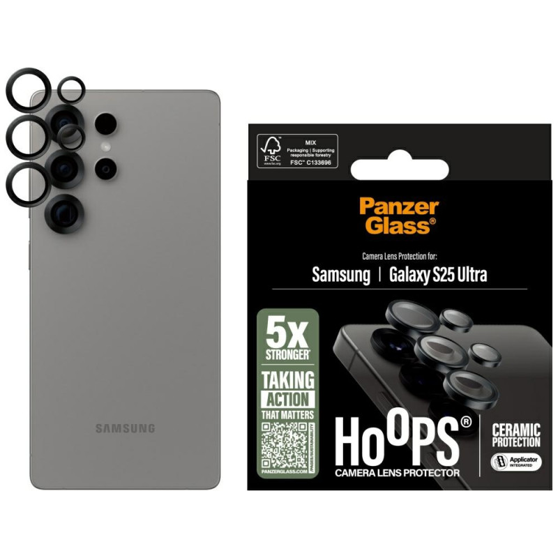 „PanzerGlass Hoops“ objektyvo apsauga, skirta „Samsung Galaxy S25 Ultra“