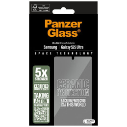 „PanzerGlass“ itin plataus diametro keraminis stiklas, skirtas „Samsung Galaxy S25 Ultra“.