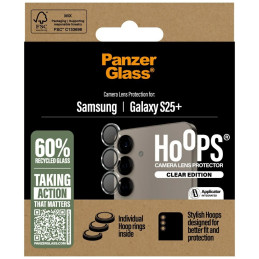 „PanzerGlass Hoops“ grūdinto stiklo objektyvo apsauga, skirta „Samsung Galaxy S25+“ skaidriam stiklui