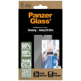 „PanzerGlass“ itin plataus diagonalo grūdintas stiklas, skirtas „Samsung Galaxy S25 Ultra“.
