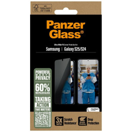 „PanzerGlass“ itin plataus diametro privatumo stiklas, skirtas „Samsung Galaxy S25“