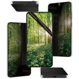 „PanzerGlass Eco Matrix“ itin plataus pritaikymo privatumo stiklas, skirtas „Samsung Galaxy S25“