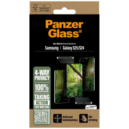 „PanzerGlass Eco Matrix“ itin plataus pritaikymo privatumo stiklas, skirtas „Samsung Galaxy S25“
