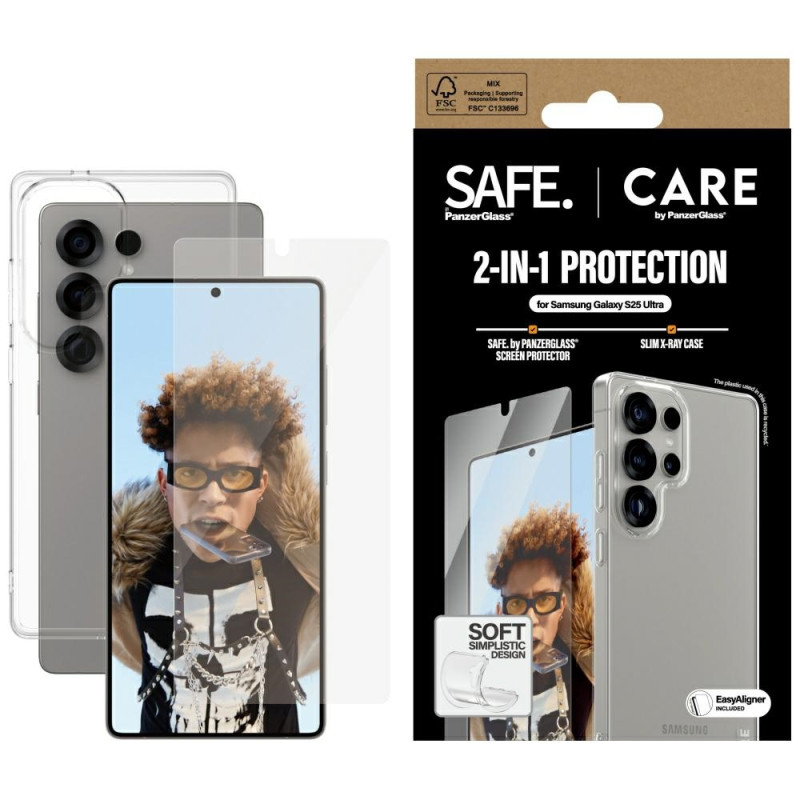 „CARE by PanzerGlass“ madingas 2in1 dėklas + apsauginis stiklas, skirtas „Samsung Galaxy S25 Ultra“