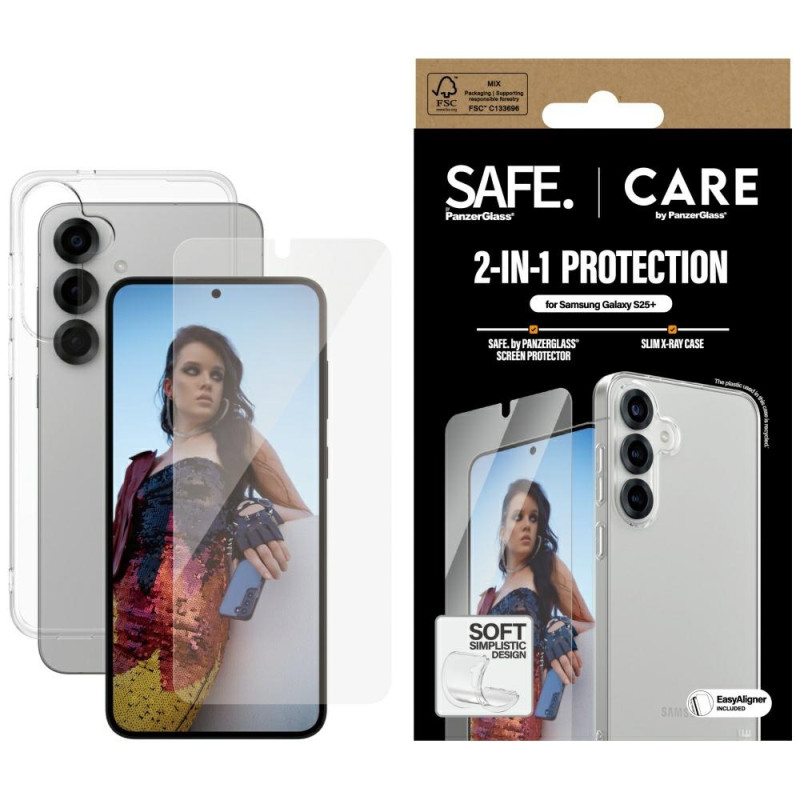 „CARE by PanzerGlass“ madingas 2in1 dėklas + apsauginis stiklas, skirtas „Samsung Galaxy S25+“
