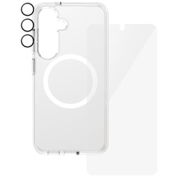 „CARE by PanzerGlass“ flagmaninis 3in1 dėklas + stiklas + objektyvo apsaugos rinkinys, skirtas „Samsung Galaxy S25“